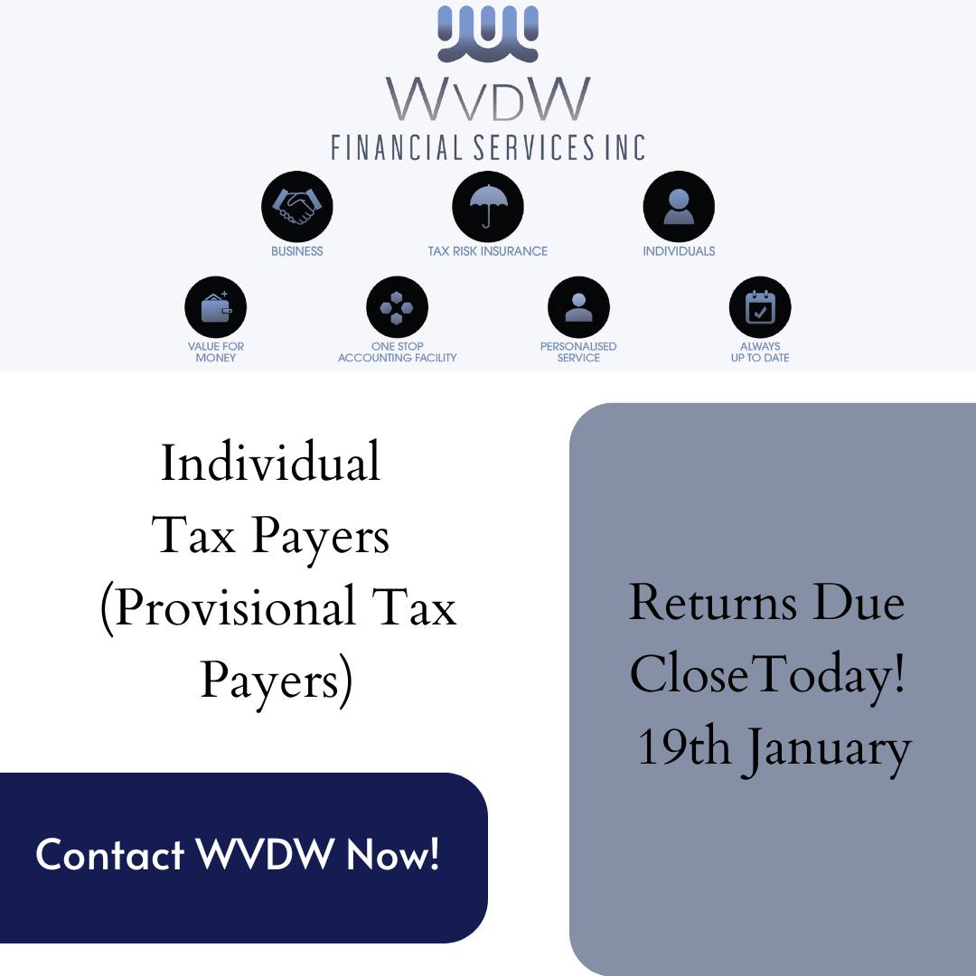 Individual Tax Payers – Returns Close Today